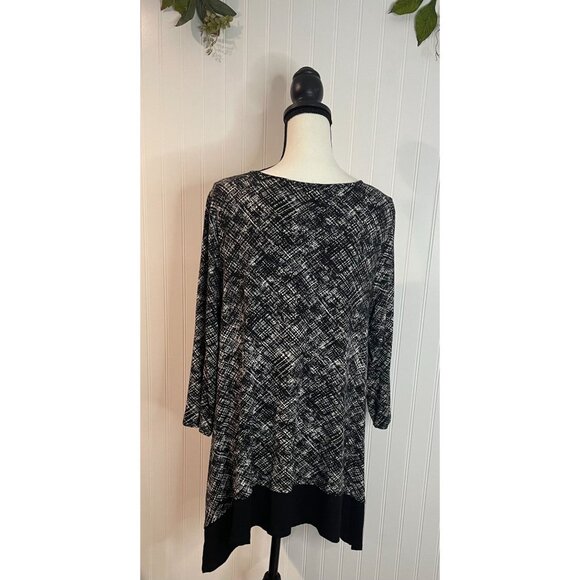 J. Jill Wearever Collection Womens Black & White Stretch Top Size L - Picture 4 of 15